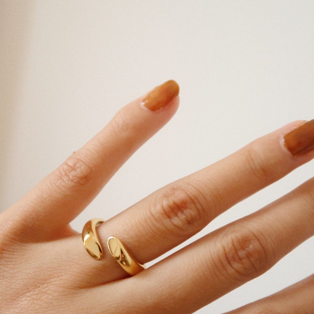 NEW 18K Gold Plated Open Hug Ring - Picture 3 of 11
